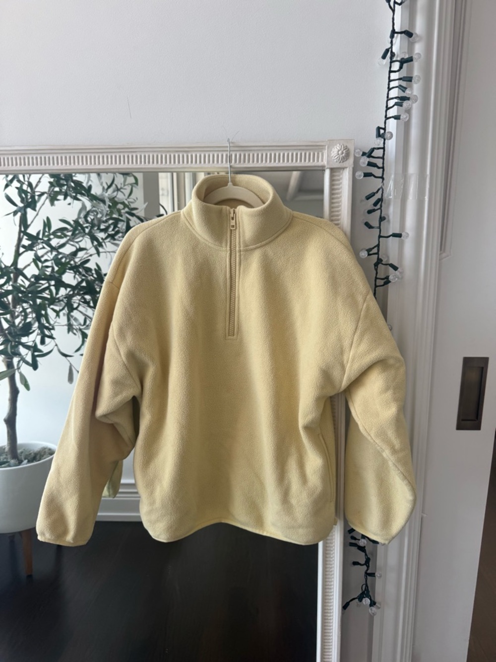 Aritzia TNA yellow fleece quarter zip